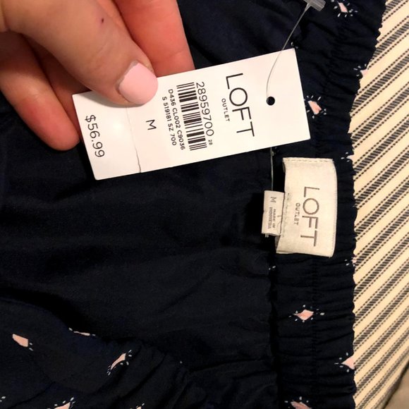 NWT Loft Navy and Pink aline skirt - Picture 4 of 5